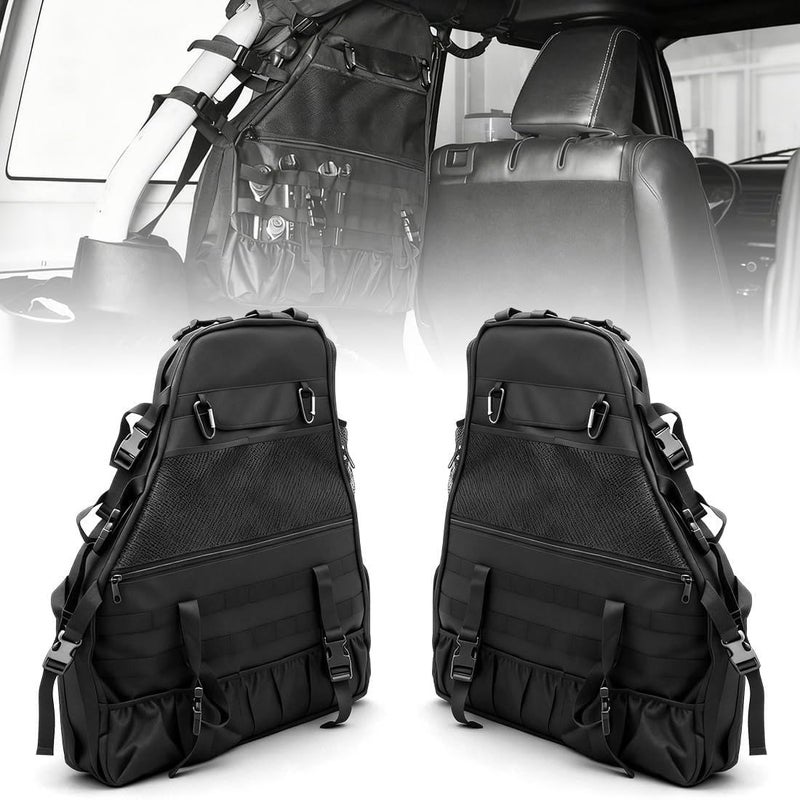 KMFCDAE Roll Bar Storage Bag for jeep Wrangler Multi-Pockets Saddle Bag Cargo Storage Tool Kit Organizer Universal Compatible with 1997-2023 Wrangler All Models 4 Door (Dont Fit for 2-Door) - Image 1